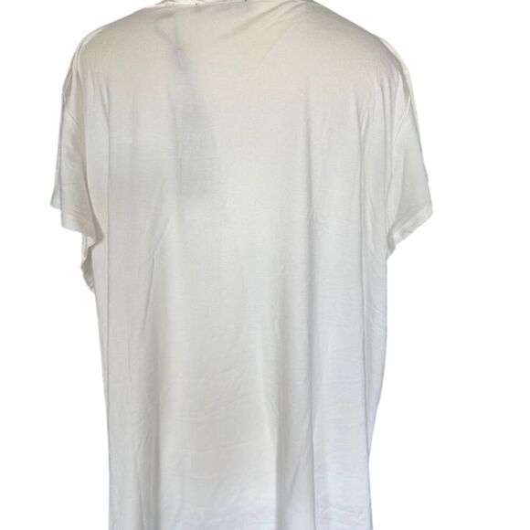 T Tahari Woman Plus 3X White Flutter Sleeve Blouse Casual Top Viscose Bl… - Picture 4 of 11